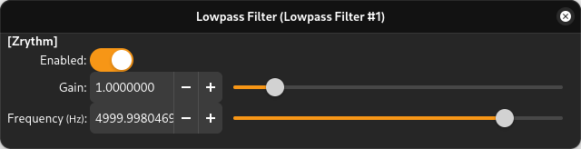 Lowpass Filter captura do ecrã