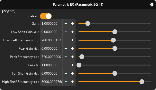 Parametric EQ Bildschirmfoto