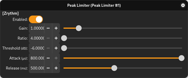 Peak Limiter Bildschirmfoto