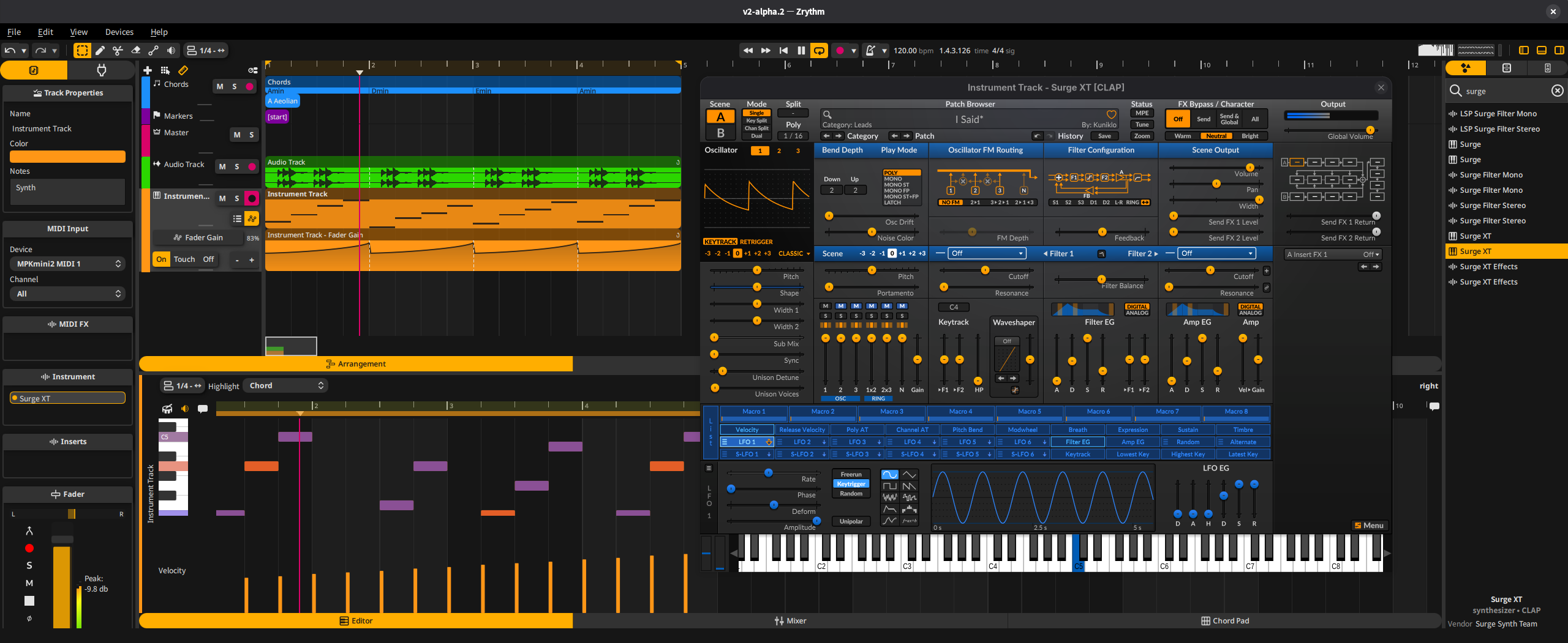 Zrythm v2 screenshot